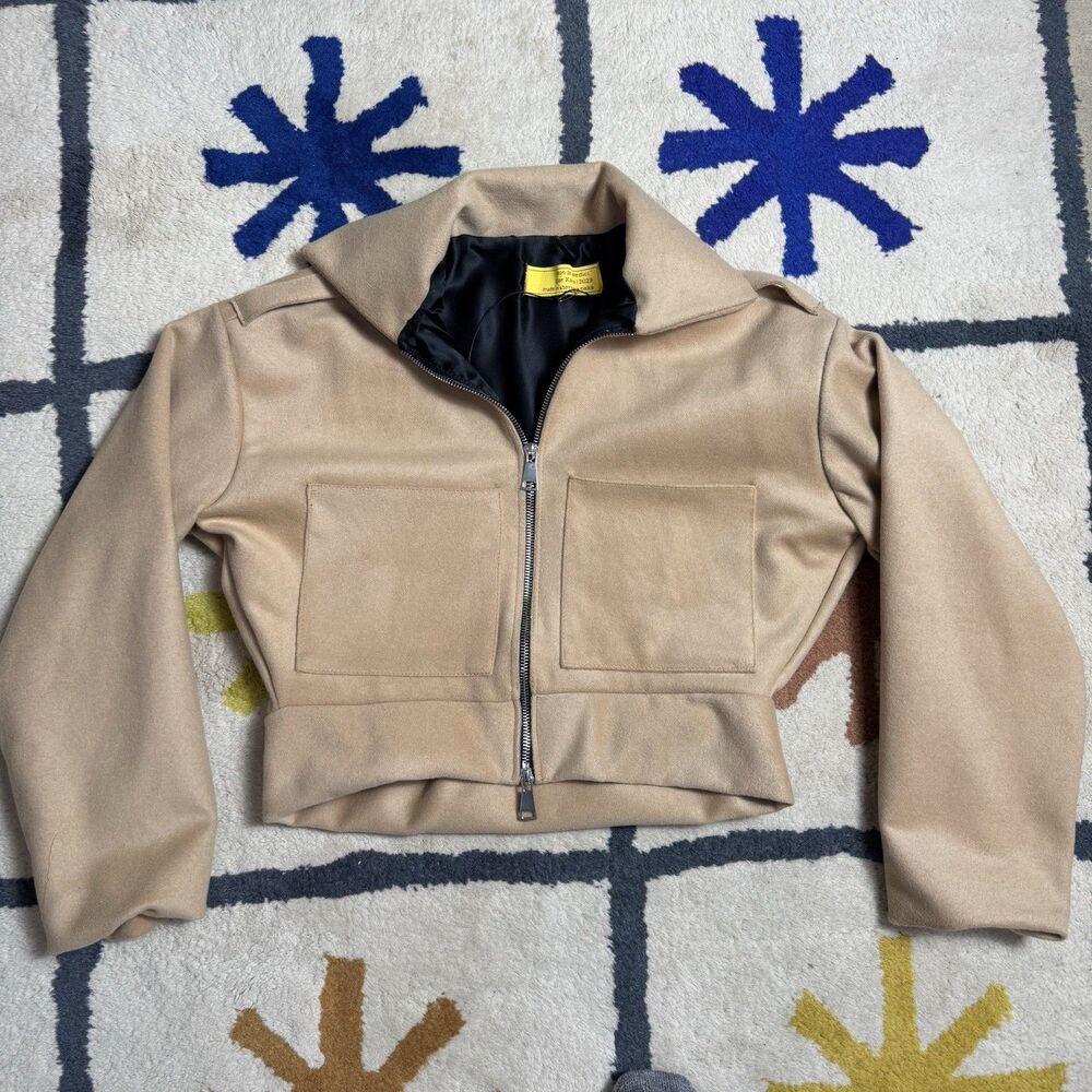 Don Kaka Camel Brown 100% Wool Jacket Silk Lined Designer Women’s Size Small